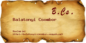 Balatonyi Csombor névjegykártya